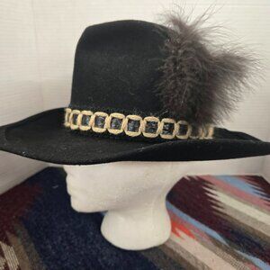 vintage Lanning Cowboy Hat with feathers  size 6 3/4